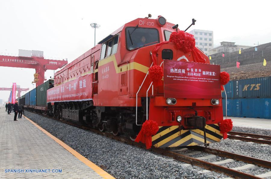 China inició el servicio de tren de carga que une a la ciudad portuaria oriental de Lianyungang con Almaty, eje financiero y tecnológico de Kazajistán.