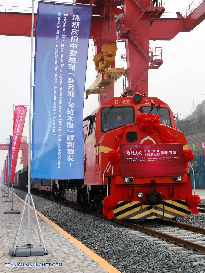 China inició el servicio de tren de carga que une a la ciudad portuaria oriental de Lianyungang con Almaty, eje financiero y tecnológico de Kazajistán.