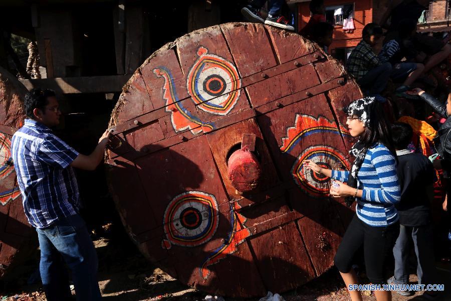 NEPAL-BHAKTAPUR-BISKET JATRA FESTIVAL