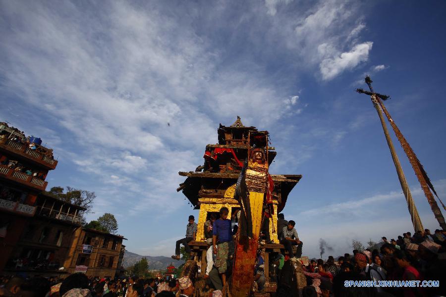 NEPAL-BHAKTAPUR-BISKET JATRA FESTIVAL