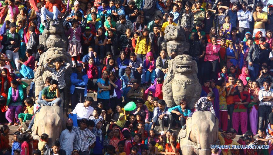 NEPAL-BHAKTAPUR-BISKET JATRA FESTIVAL