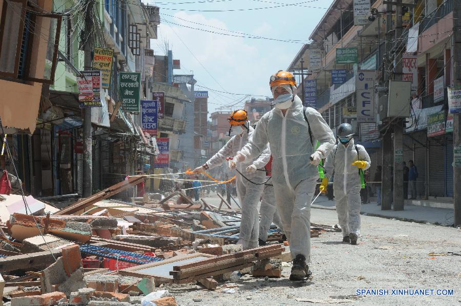 #（尼泊尔地震）（1）中国救援队在尼泊尔地震灾区开展疫情控制工作