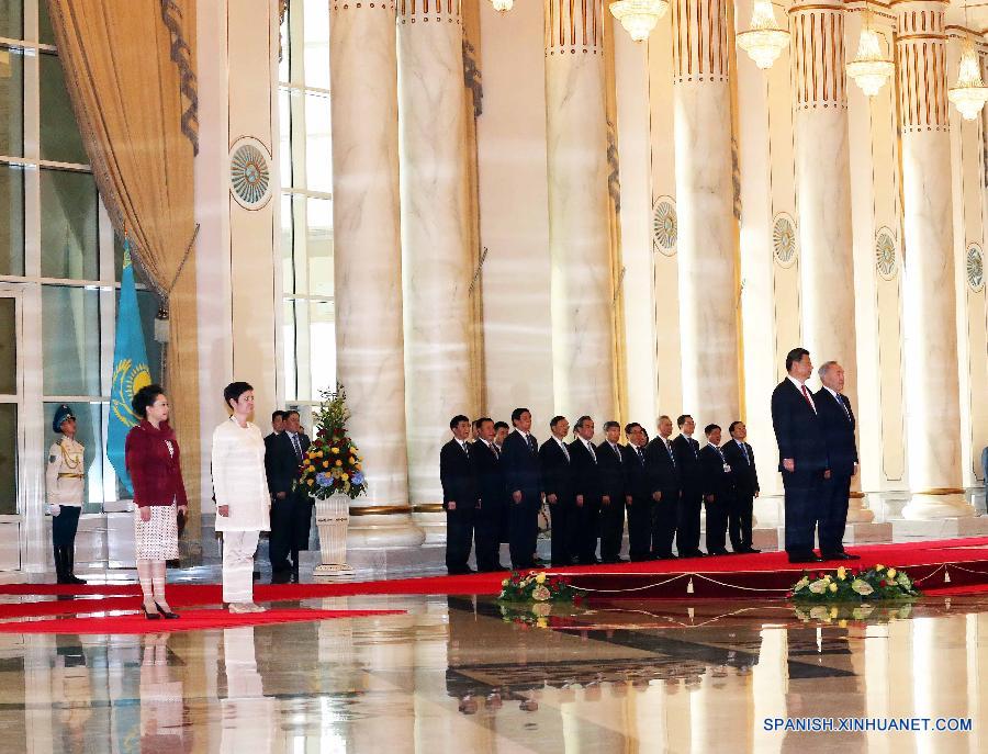 KAZAKHSTAN-ASTANA-CHINA-XI JINPING-NAZARBAYEV-WELCOMING CEREMONY