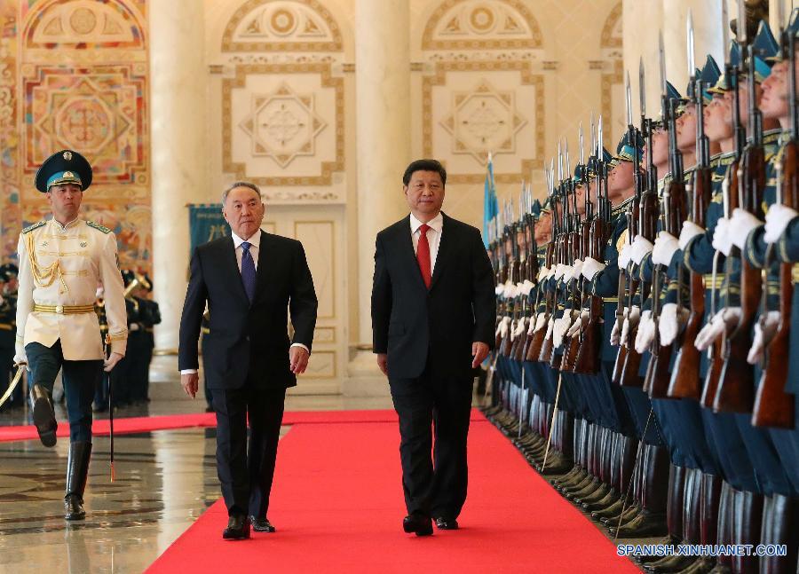 (FOCUS) KAZAKHSTAN-ASTANA-CHINA-XI JINPING-NAZARBAYEV-WELCOMING CEREMONY