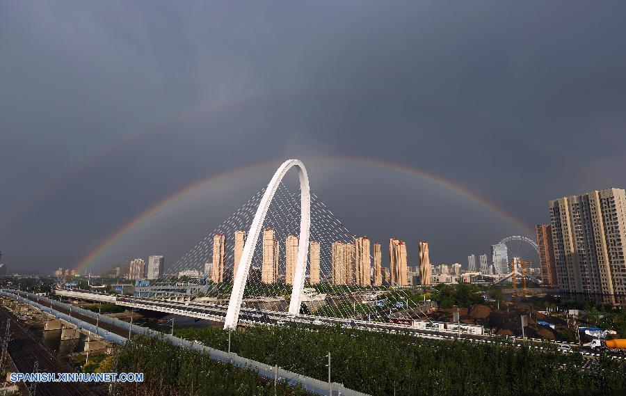 Arco iris aparece en Tianjin