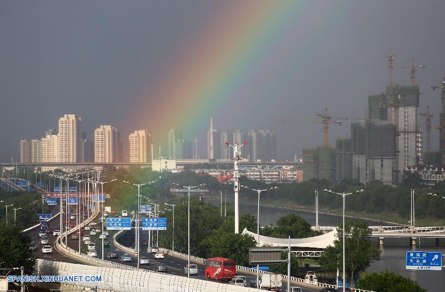 Arco iris aparece en Tianjin