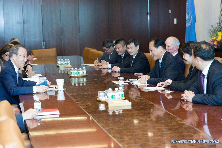 UN-NEW YORK-SECRETARY GENERAL-XINHUA-MEETING