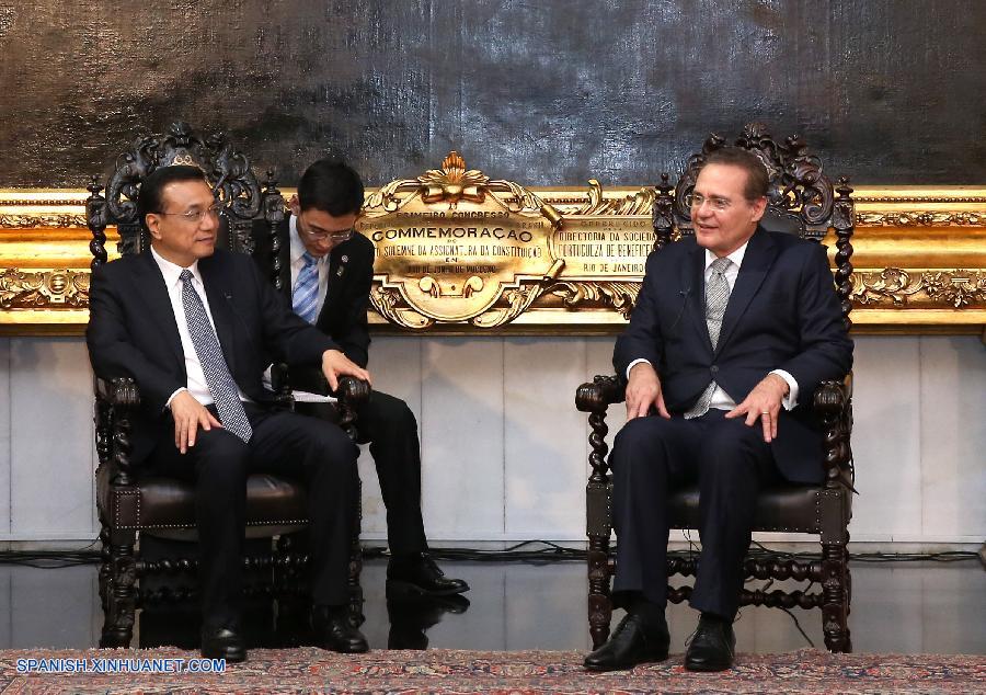 El primer ministro de China, Li Keqiang, se reunió hoy en esta capital con los presidentes del Senado Federal y la Cámara de Diputados del Congreso Nacional de Brasil, Renan Calheiros y Eduardo Cunha, respectivamente, y las partes acordaron promover los vínculos entre los dos países.