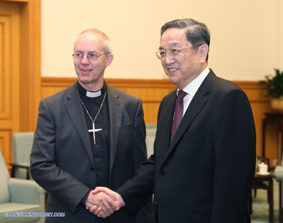 El máximo asesor político chino, Yu Zhengsheng, se reunió con el Arzobispo de Canterbury, Justin Welby, hoy jueves en Beijing.