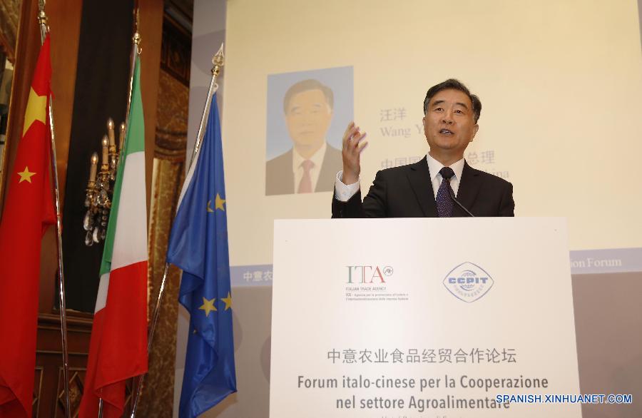 ITALY-MILAN-CHINA-WANG YANG-AGRICULTURE COOPERATION-FORUM