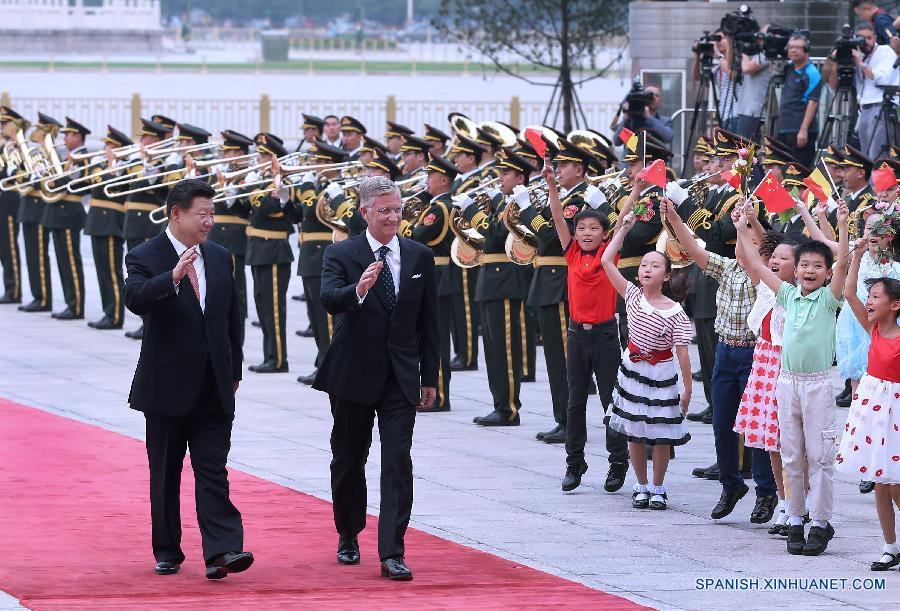 （时政）（1）习近平举行仪式欢迎比利时国王访华