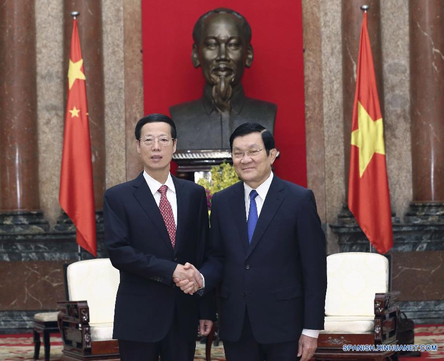 （XHDW）（1）张高丽会见越南国家主席张晋创