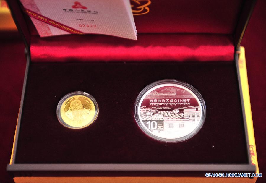 Un conjunto de monedas conmemorativas fueron emitidas hoy sábado en Lhasa, capital de la región autónoma de Tíbet, por el Banco Popular de China (BPCh).