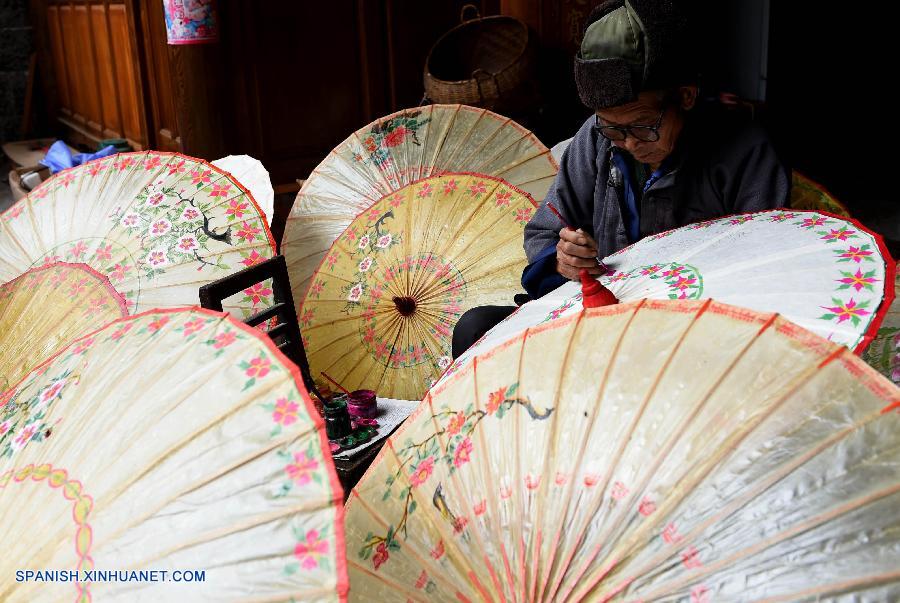 Sombrilla de papel aceite, una artesanía tradicional china