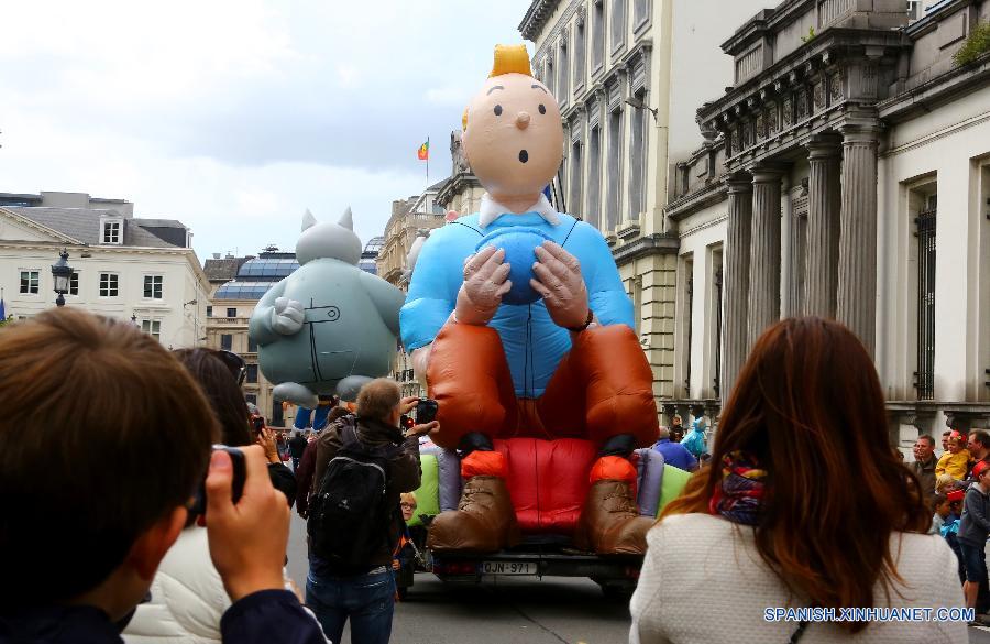 Un desfile de globos de dibujos animados se celebró el pasado 6 de septiembre en la capital de Bélgica, Bruselas, en el marco de la fiesta de caricatura de Bruselas, en la que participan una gran cantidad de ciudadanos y turistas anualmente. 