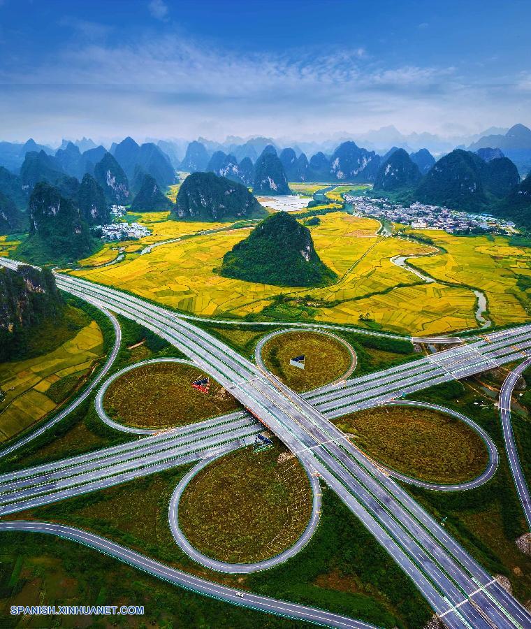 Guangxi: Paisaje de otoño del condado Jingxi