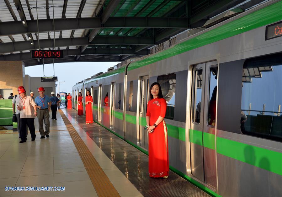 VIETNAM-HANOI-FERROCARRIL URBANO-OPERACION DE PRUEBA