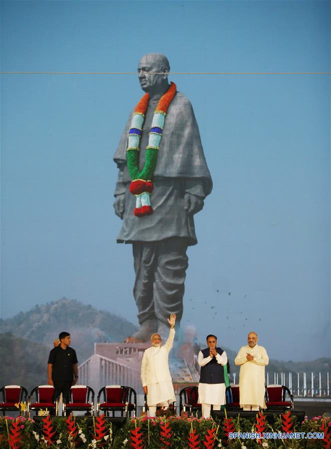 INDIA-KEVADIYA-ESTATUA DE LA UNIDAD-INAUGURACION