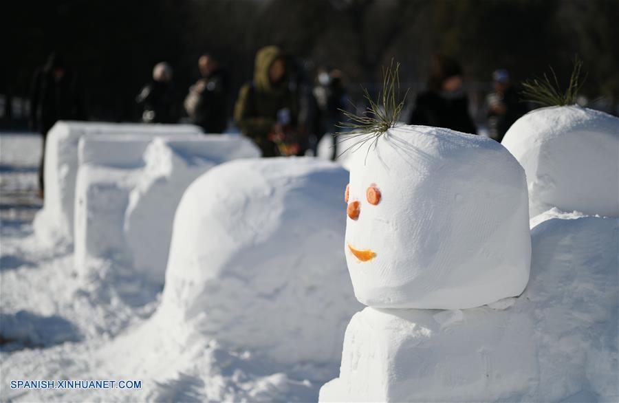 CHINA-HEILONGJIANG-CONCURSO DE ESCULTURA DE NIEVE FAMILIAR  