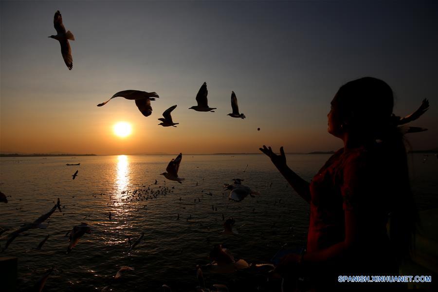 MYANMAR-MAWLAMYINE-GAVIOTAS-PUESTA DE SOL