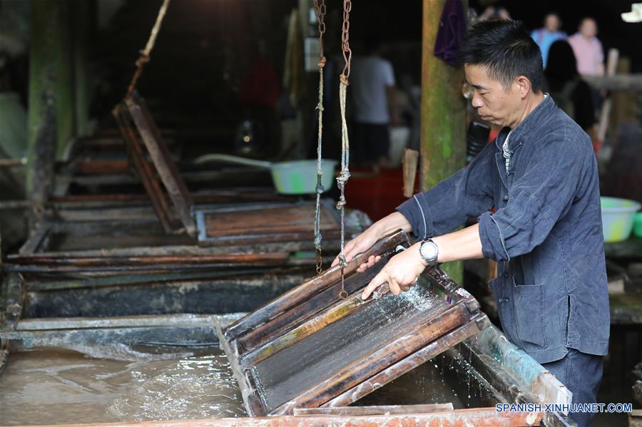 CHINA-GUIZHOU-FABRICACION DE PAPEL TRADICIONAL