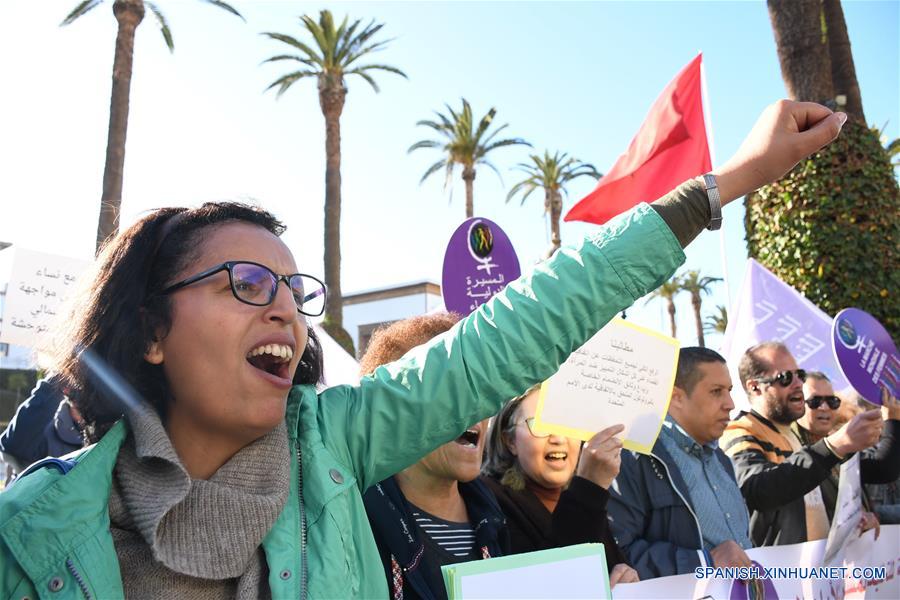 MARRUECOS-RABAT-DIA INTERNACIONAL DE LA MUJER-MANIFESTACION