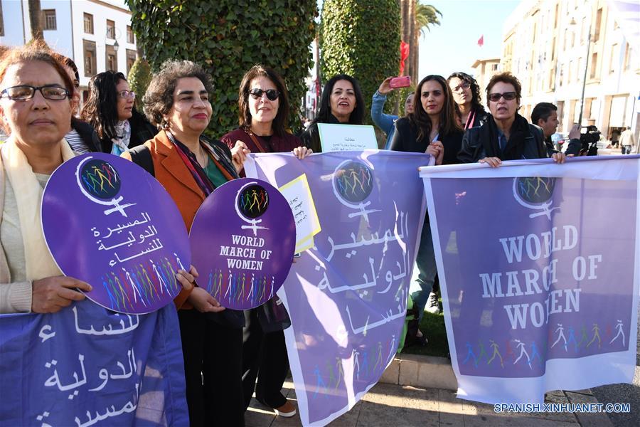 MARRUECOS-RABAT-DIA INTERNACIONAL DE LA MUJER-MANIFESTACION