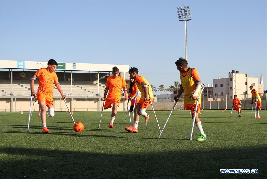 MEDIO ORIENTE-GAZA-NIÑOS AMPUTADOS-ENTRENAMIENTO