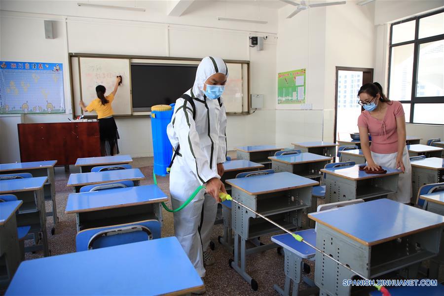 CHINA-GUIZHOU-YUQING-ESCUELA-REAPERTURA-PREPARACION