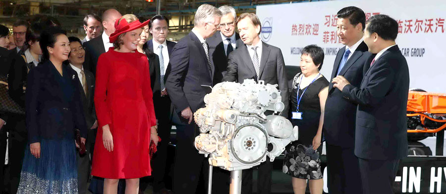 Presidente chino visita planta de Volvo en Bélgica