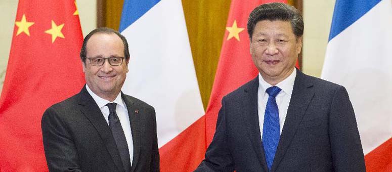 Presidentes chino y francés alcanzan acuerdo sobre cambio climático