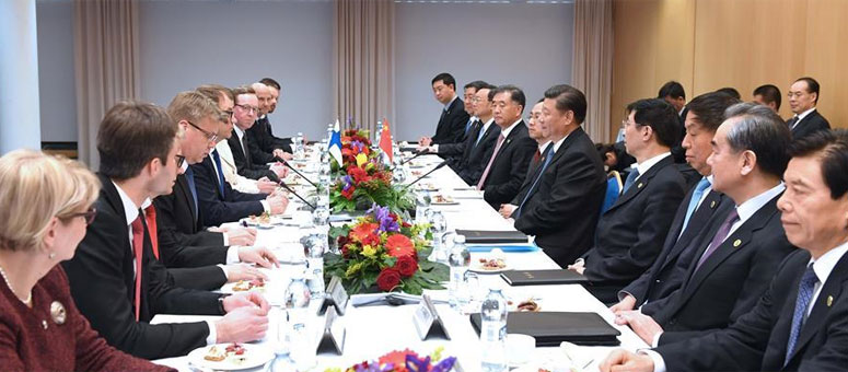 Presidente chino se reúne con primer ministro finlandés