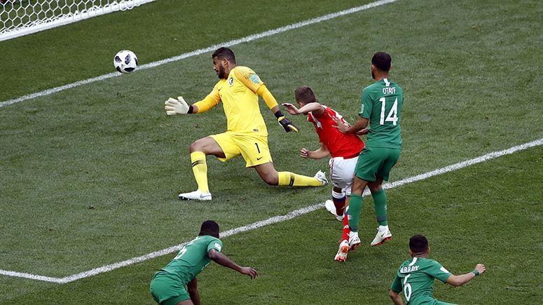 Rusia aplasta 5-0 a Arabia Saudita en el partido inaugural