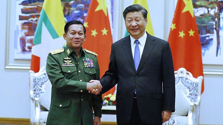 Xi se reúne con el comandante en jefe de los Servicios de Defensa de Myanmar