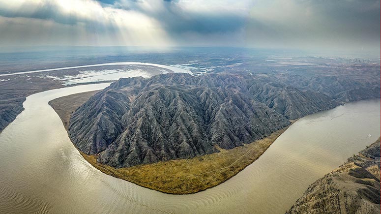Vista aérea de paisaje de China