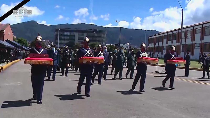 Gobierno colombiano despide al fallecido ministro de Defensa con ceremonia militar