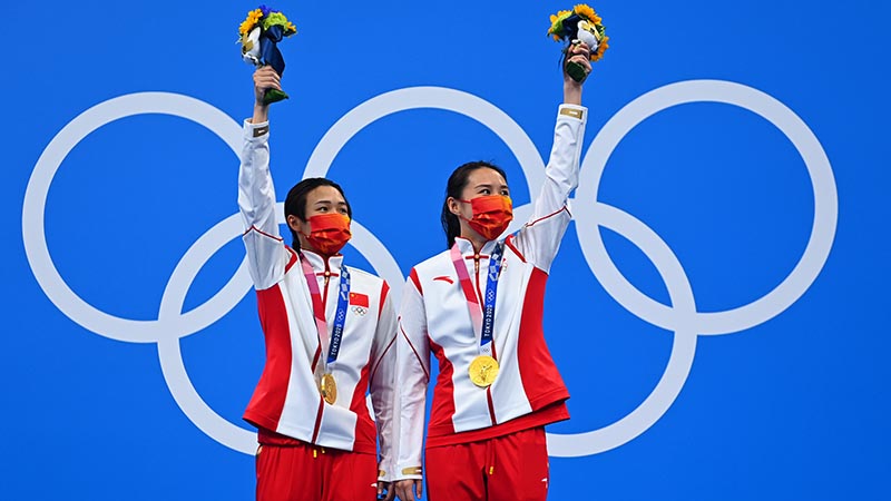 Tokio 2020: China se cuelga quinto oro olímpico consecutivo en trampolín sincronizado femenino