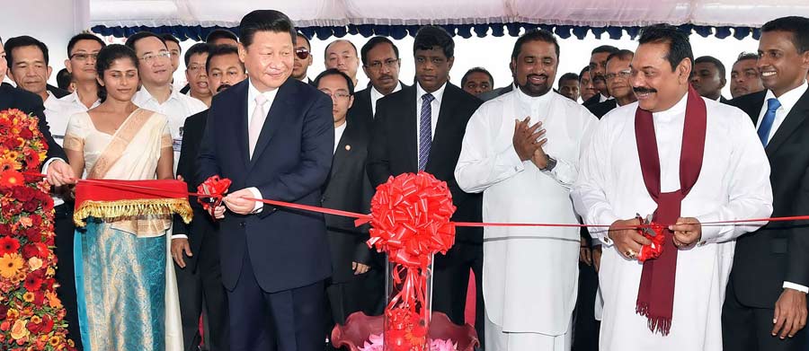 Presidentes de China y Sri Lanka inauguran gran proyecto de construcción