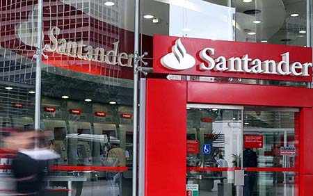 Banco español Santander pierde 14,09% en Bolsa de Valores de Madrid