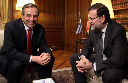Rajoy visita Atenas en apoyo a homólogo conservador antes de elección
