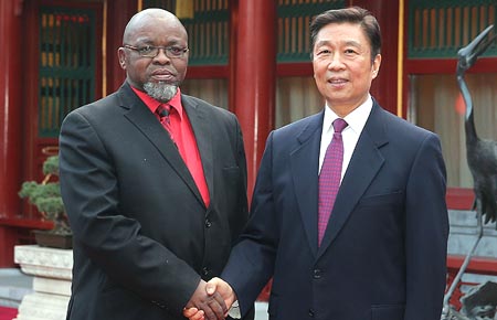Vicepresidente chino se reúne con delegación de partido gobernante de Sudáfrica
