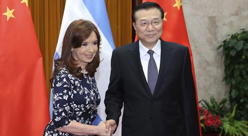 Primer ministro chino se reúne con presidenta argentina