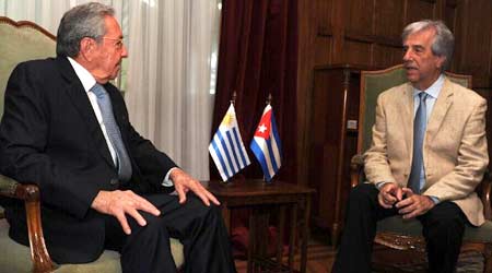 Tabaré Vázquez se reúne con Raúl Castro