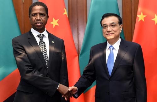 Premier chino se reúne con presidente zambiano
