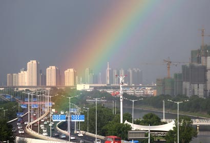 Arco iris aparece en Tianjin