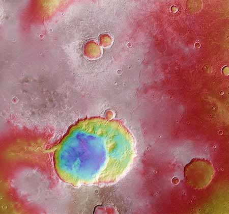 Enorme cráter de volcán encontrado en Marte