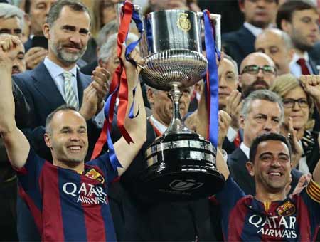 Fútbol: Barcelona conquista Copa de España al ganar 3-1 al Athletic de Bilbao