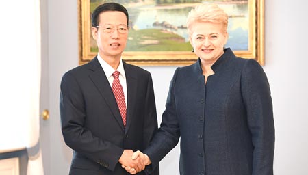 Viceprimer ministro chino se reúne con presidenta lituana