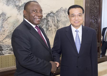 Primer ministro chino se reúne con vicepresidente sudafricano