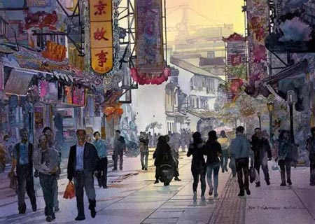 Hermosa China en las pinturas
